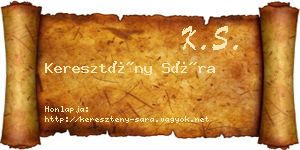 Keresztény Sára névjegykártya