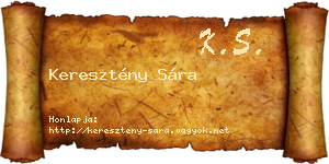 Keresztény Sára névjegykártya